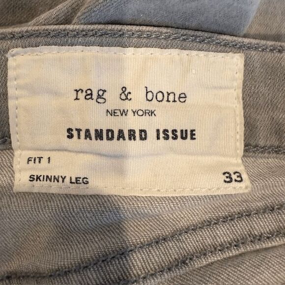NWOT Rag & Bone Standard Issue Fit 1 Skinny Leg Aged Gray Jeans Men's Size 33 - Picture 7 of 14